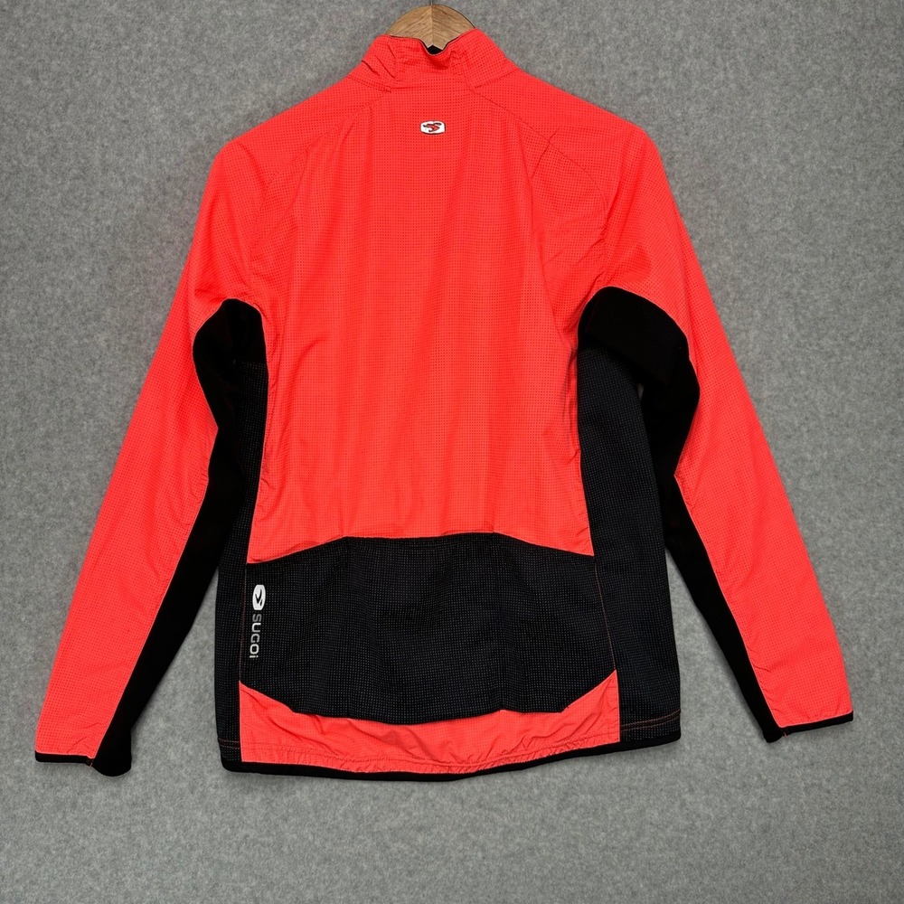 SUGOI Womens RS Zap Jacket Neon Coral Black Lightweight Cycling Running Size L - Picture 4 of 10
